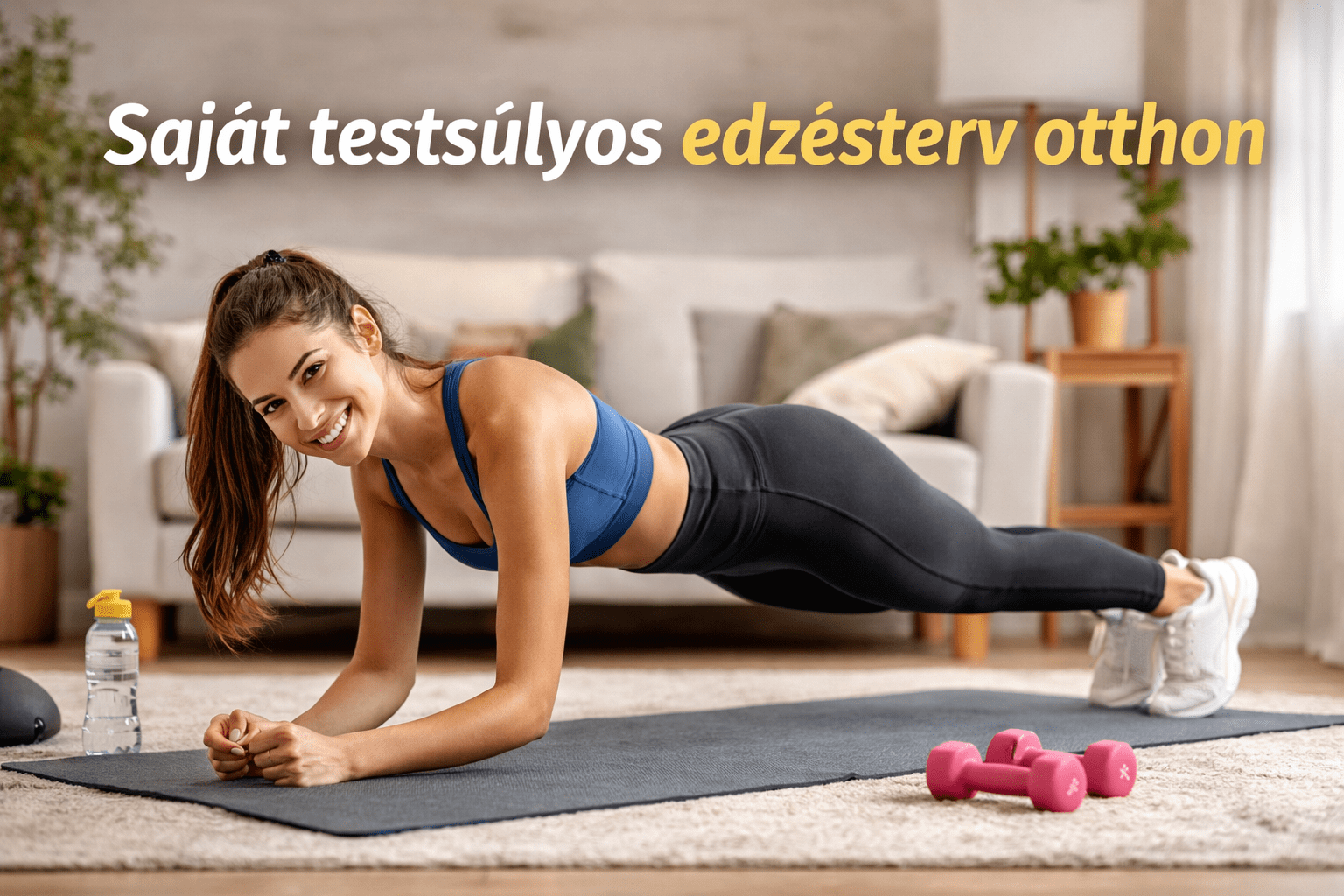 Saját testsúlyos edzésterv otthon – teljes testes edzés plank gyakorlattal