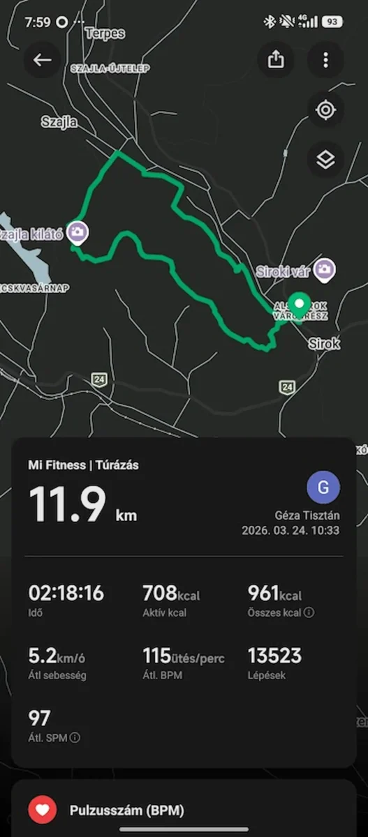 12 km túra Sirok és a recski tó között erdei útvonalon